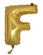 F harfi altn gold folyo balon sper kalite 14 inc 38 cm